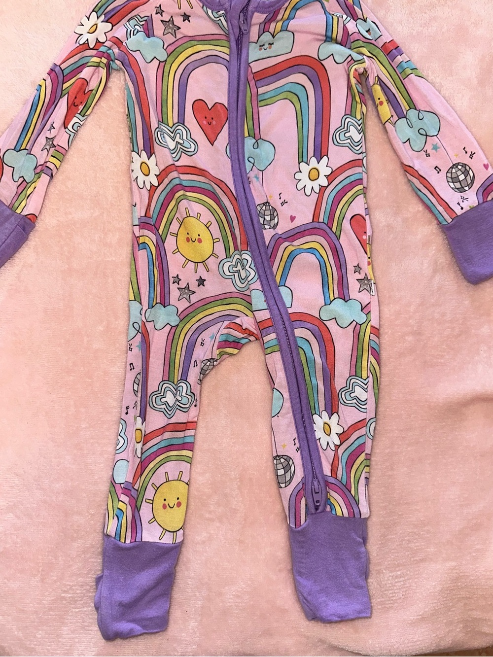 Little Sleepies Disco Rainbow Print 0-3 months